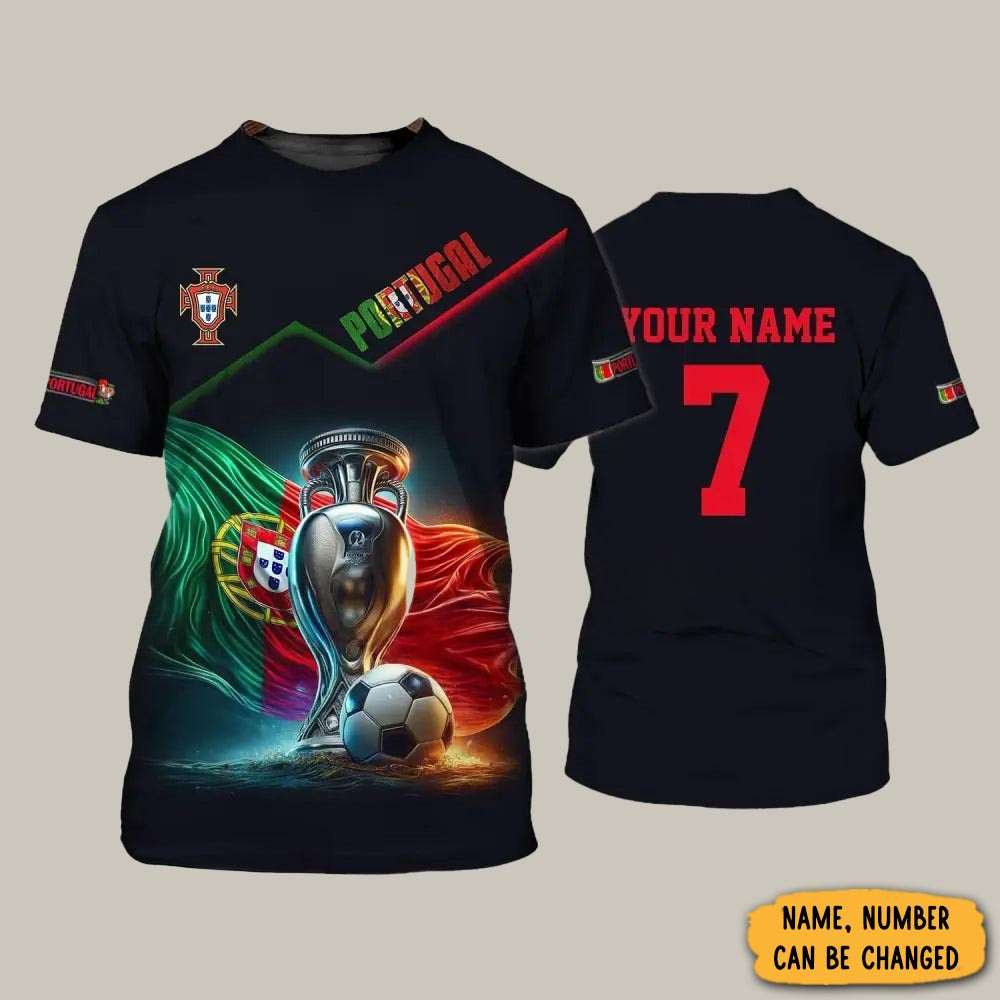 Personalized Portugal Euro T-Shirt Portugal Football Clothing Best Present For Him