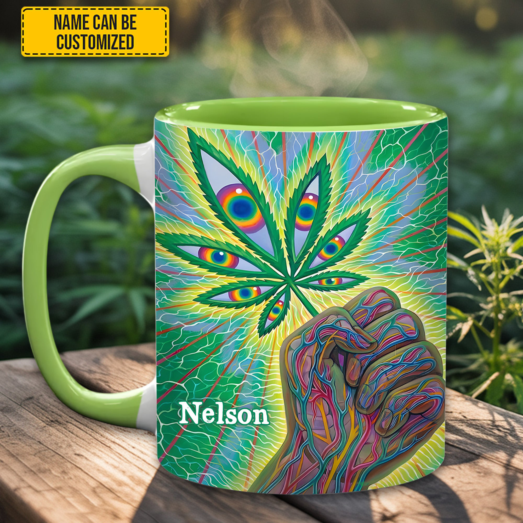 Personalized Psychedelic Power Mug Weed Accent Mug Unique Gifts Ideas