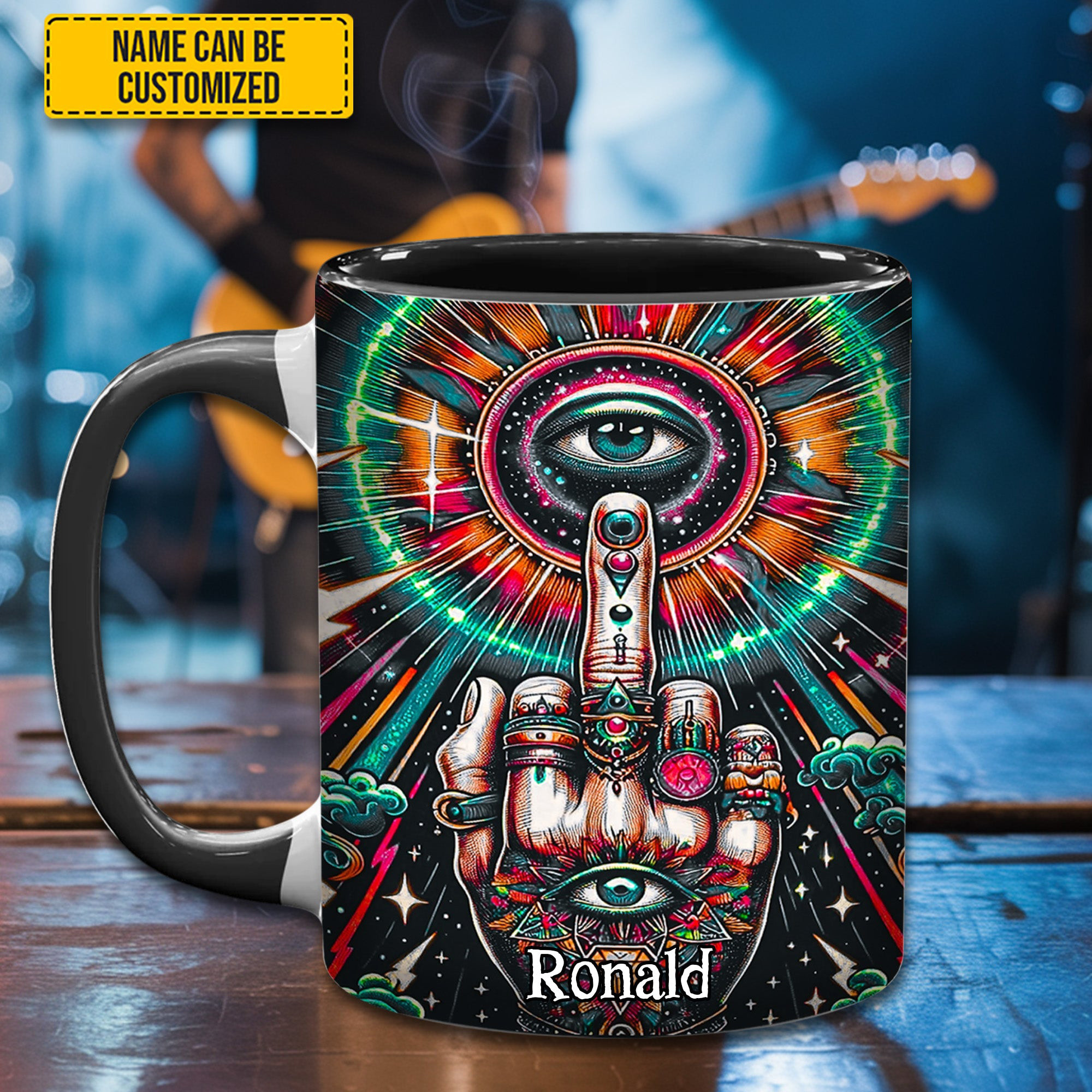 Personalized Psychedelic Rock Mug Novelty Mug Unique Presents For Him