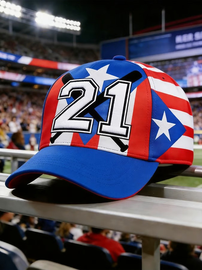 Personalized Puerto Rico 21 Clemente Flag Baseball Cap World Classic 2026 Boricua Tribute Stadium Hat Best Gift