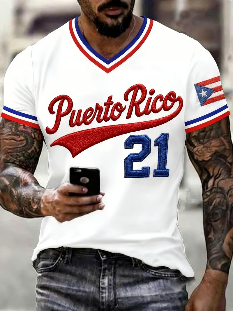 Personalized Puerto Rico 21 V-Neck Shirt World Classic 2026 Boricua National Team Fan Gear Gift For Friends