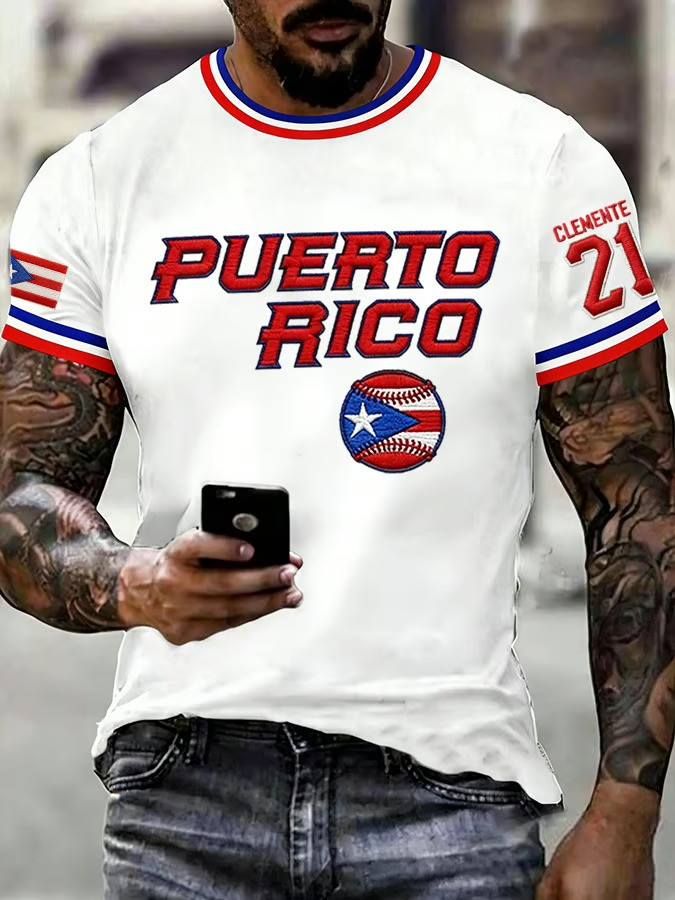 Personalized Puerto Rico Clemente 21 Baseball T-Shirt World Classic 2026 Boricua National Pride Best Gift For Fans