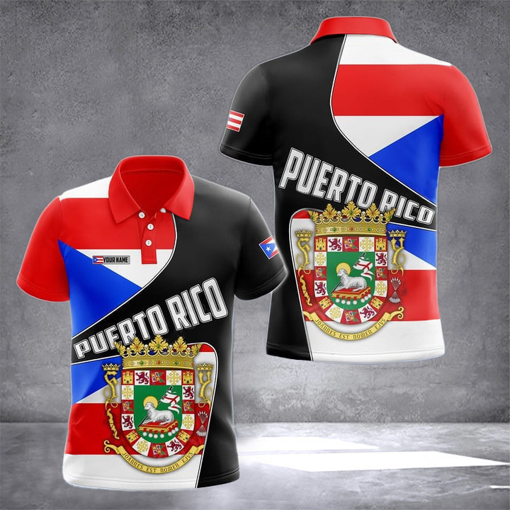 Personalized Puerto Rico Coat Of Arms Polo Shirt Best Gift For A Puerto Rican