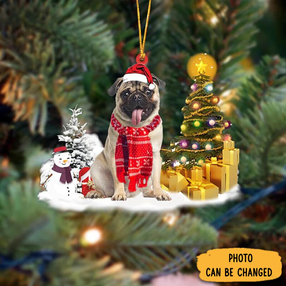 Personalized Pug Christmas Ornament Lovely Ornament Gift For Him