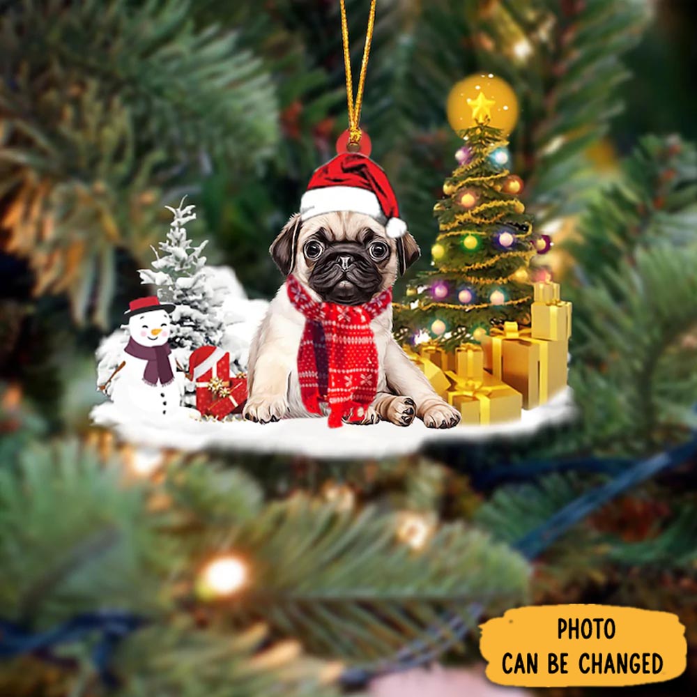 Personalized Pug Christmas Ornament Unique Thanksgiving Ornament Idea