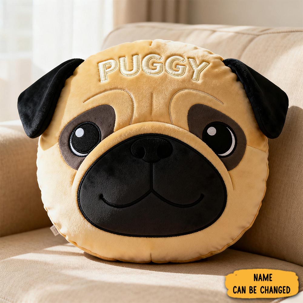 Personalized Pug Head Pillow Animal Design Home Decor Custom Pillow Gifts For Pug Lovers