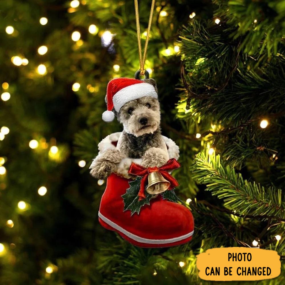 Personalized Pumi Dog In Santa Boot Christmas Hanging Ornament Holiday Ornament For Home & Family
