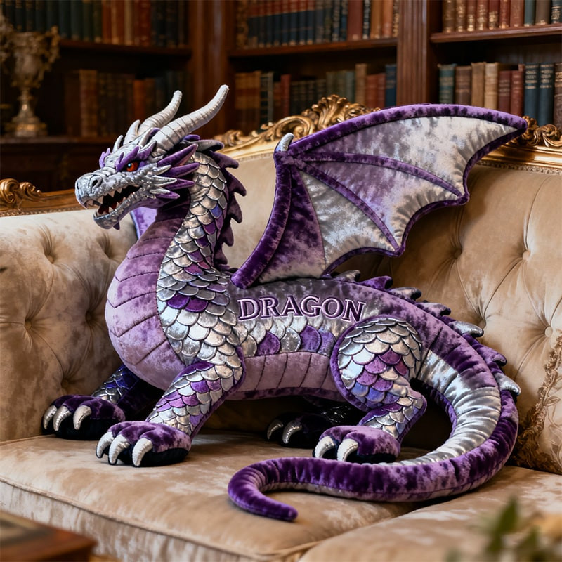 Personalized Purple Dragon Pillow Fantasy Home Decor Best Dragon Gifts For Christmas