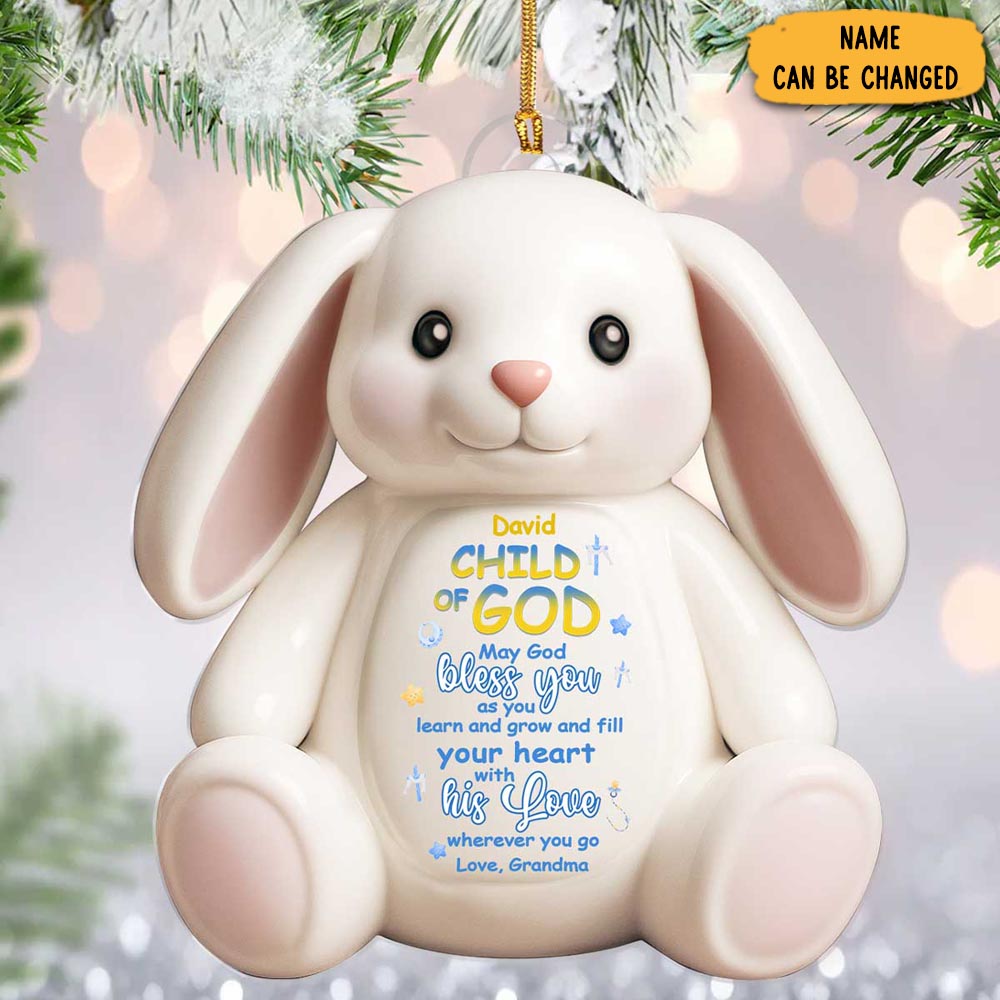 Personalized Rabbit Child Of God Christmas Ornament Family Themed Thoughtful Christmas Gifts