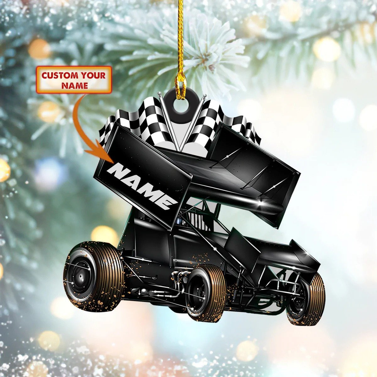 Personalized Race Car Ornament Dirt Track Racing Tree For Hanging Ornaments 2024