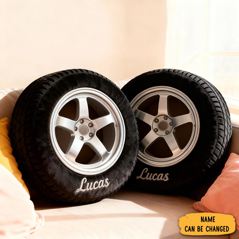 Personalized Racing Tire Throw Pillow Home Decor Sofa Accent Gifts For Racing Lovers