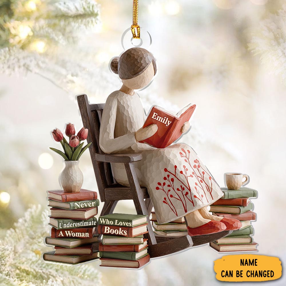 Personalized Reading Christmas Ornament Xmas Tree Decor Bookish Christmas Gifts