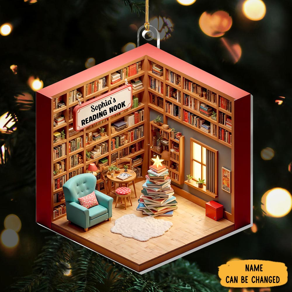 Personalized Reading Nook Christmas Ornament Christmas Decor Birthday Gifts For Readers