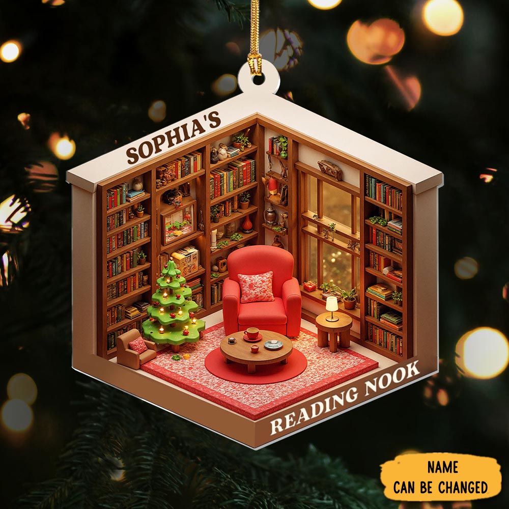 Personalized Reading Nook Christmas Ornament Holiday Home Decor Christmas Gifts