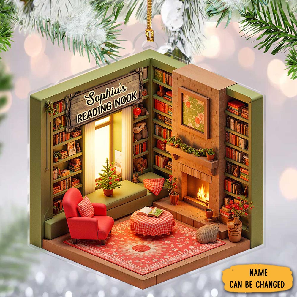 Personalized Reading Nook Christmas Ornament Holiday Home Decor Christmas Gifts Readers
