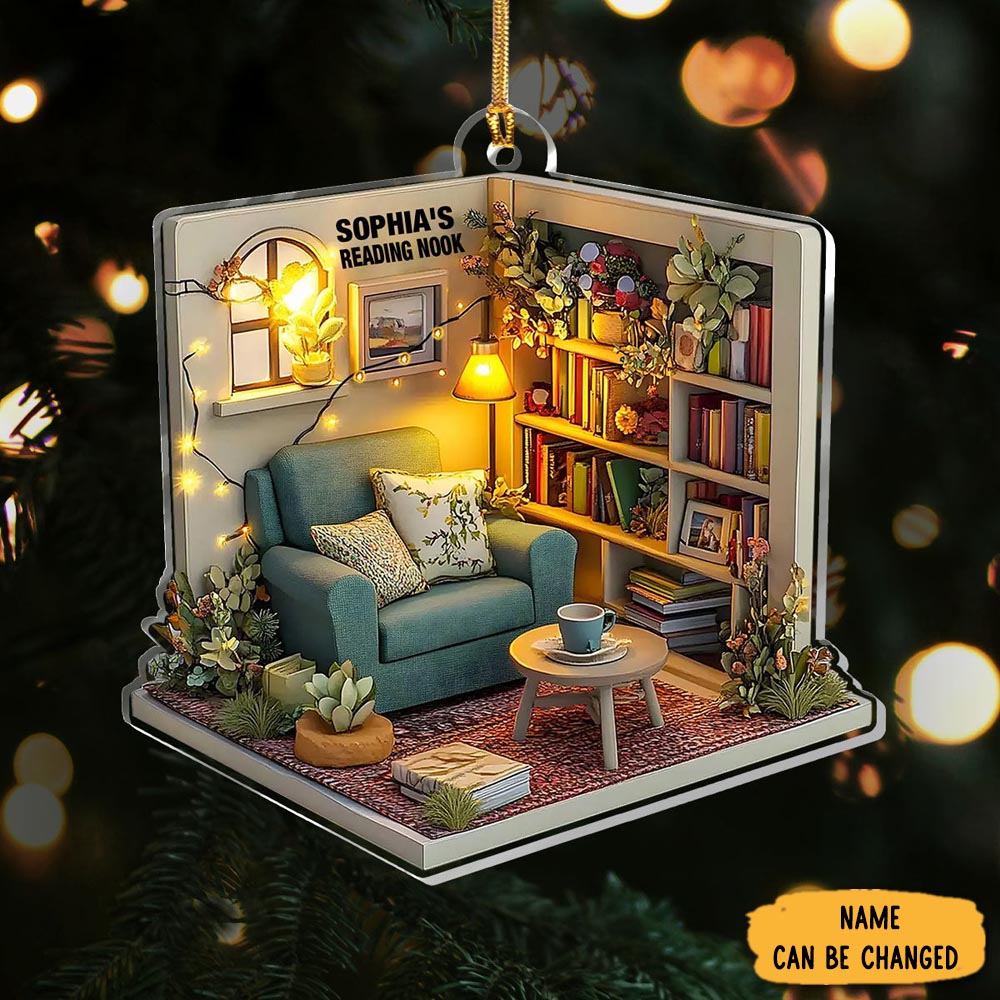 Personalized Reading Nook Christmas Ornament Xmas Tree Decor Christmas Gift Ideas