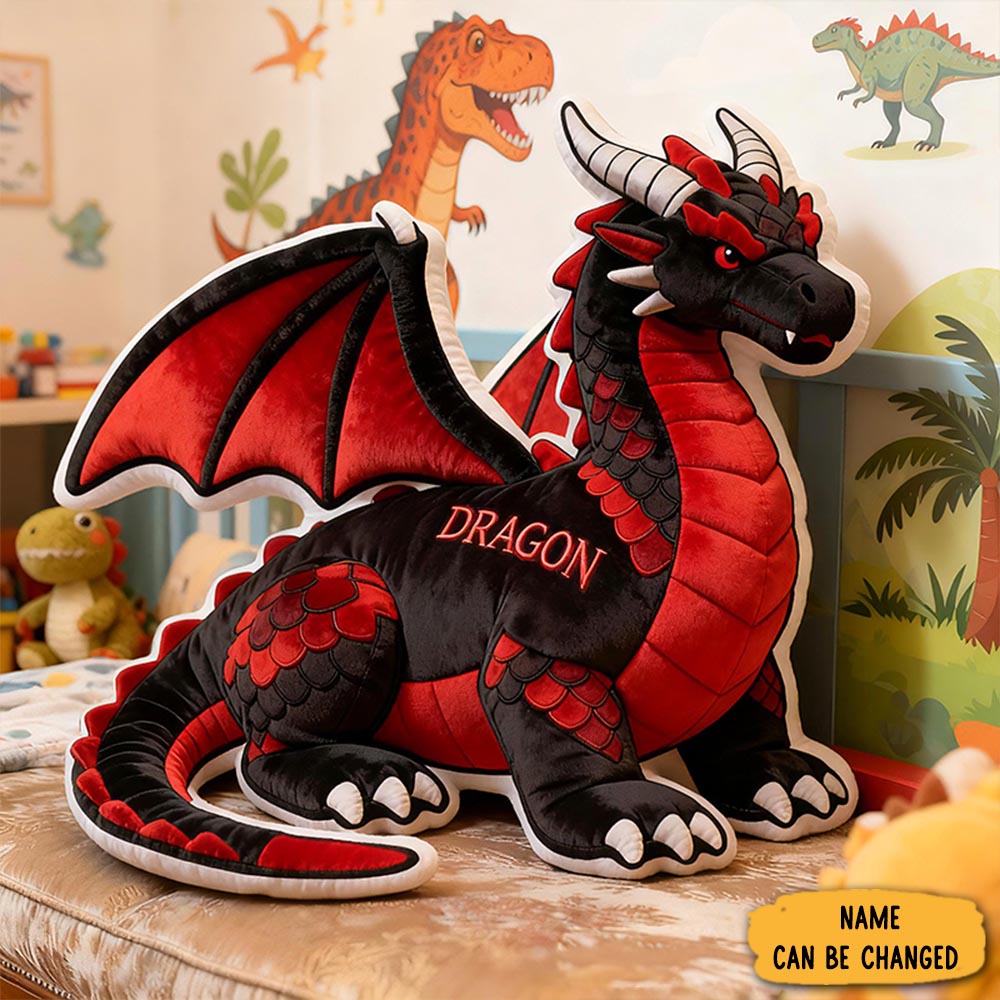 Personalized Red Dragon Fire Pillow Fantasy Themed Pillow Christmas Gifts For Dragon Lovers