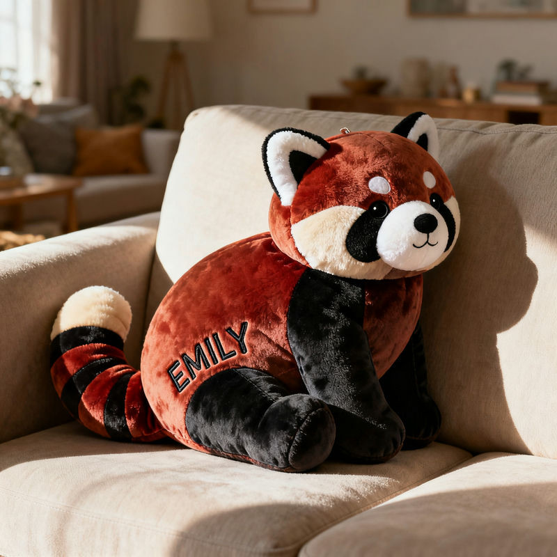 Personalized Red Panda Pillow Cute Living Room Decor Christmas Presents For Red Panda Lovers