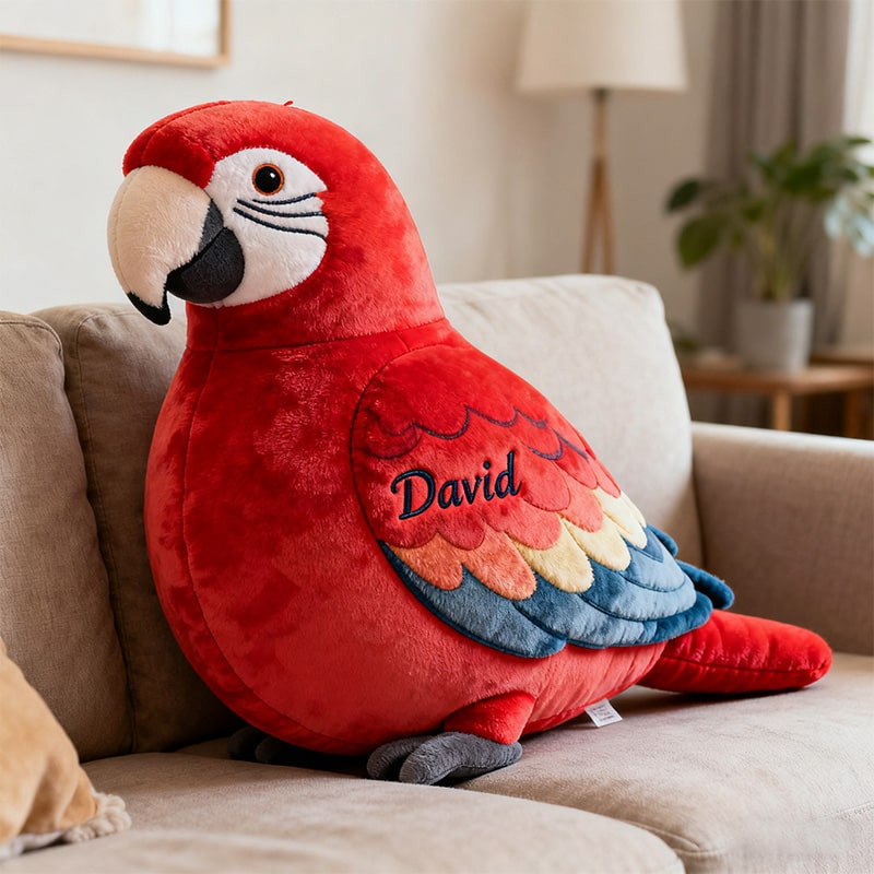 Personalized Red Parrot Pillow Living Room Decor Christmas Gifts For Parrot Lovers