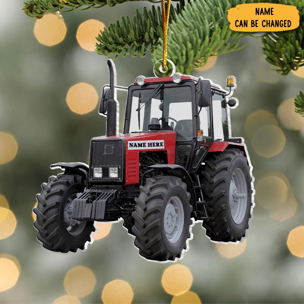 Personalized Red Tractor Christmas Ornament Holiday Signs Christmas Gifts For Farmers