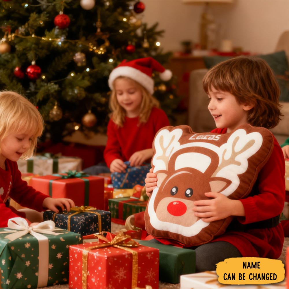 Personalized Reindeer Plush Pillow Christmas Themed Home Decor Christmas Gifts For Deer Lover