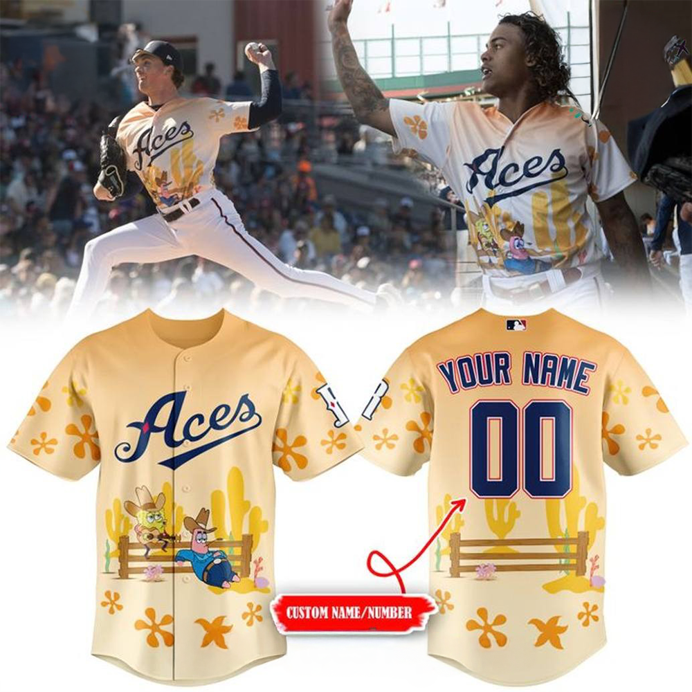 Personalized Reno Aces Sponge Bob Night Baseball Jersey Best Sport Shirt For Fans