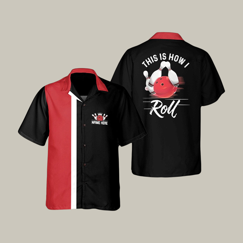 Personalized Retro Bowling Hawaiian Shirt Bowling Graphic Tee Good Present For Father
