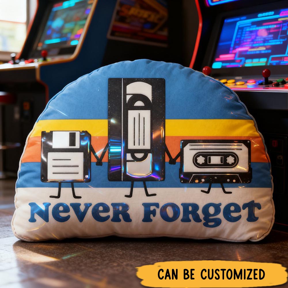 Personalized Retro Pillow Vintage Cassette Tape Pillow Floppy Disk Tape Pillow Retro 90s 80s Tech Lover Pillow Gifts for Geek