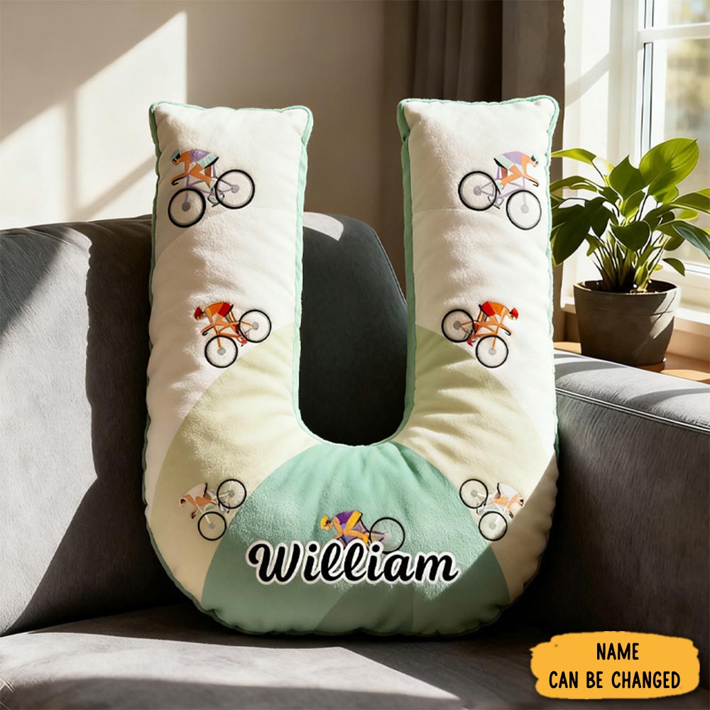Personalized Retro Road Cycling Letter Pillow Sport Themed Pillow Sofa Accent Gifts For Bikers
