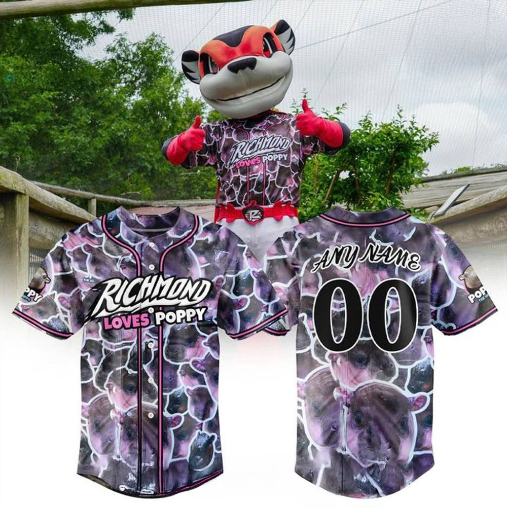 Personalized Richmond Flying Squirrels x Poppy Baseball Jersey Comfortable Shirt For Sport Fans