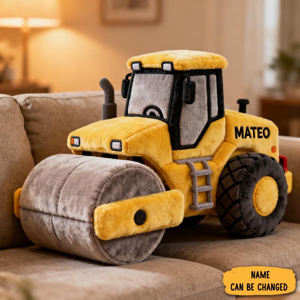 Personalized Road Roller Plush Pillow Home Decor Custom Pillow Gifts For Him