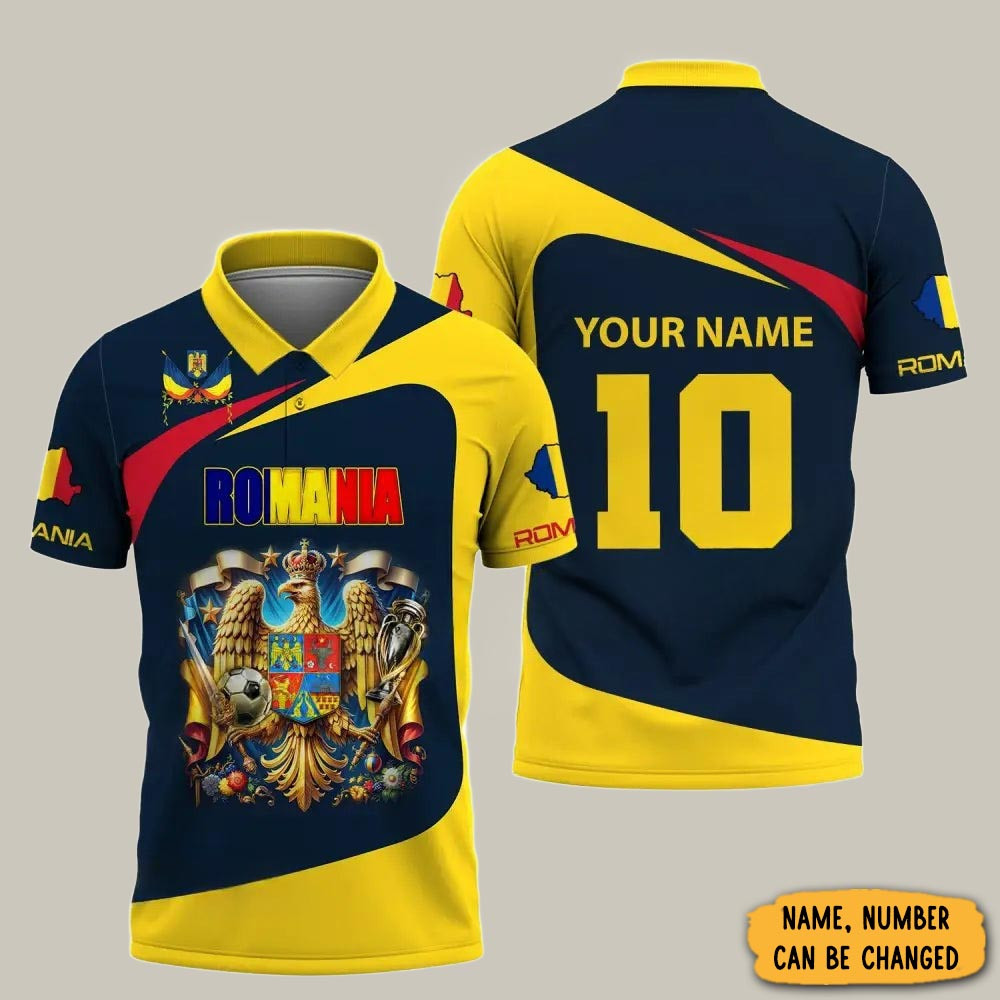 Personalized Romania Football Polo Shirt Romania Football World Cup 2026 Shirt Present For Fans