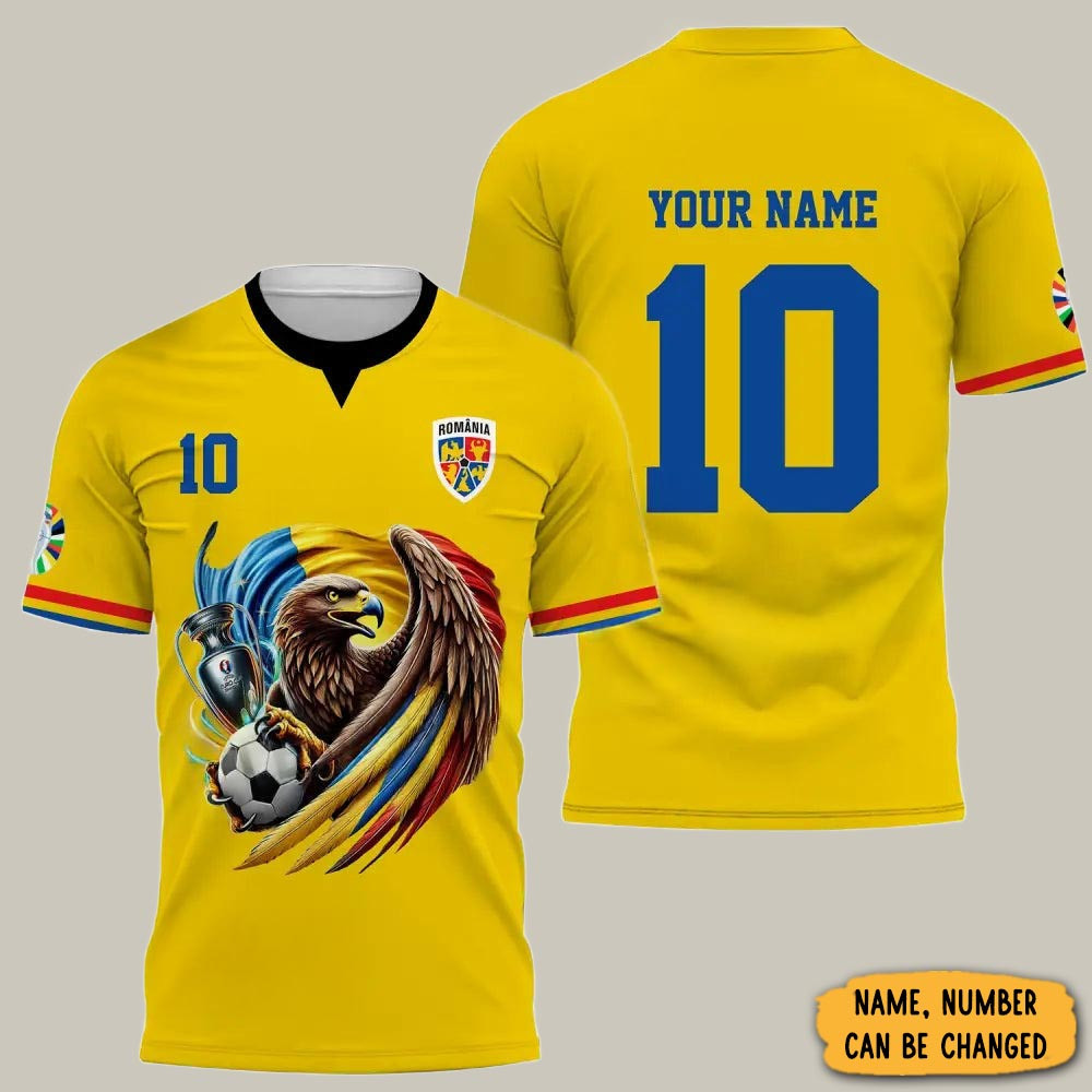 Personalized Romania Football T-Shirt Football Clothes Romania World Cup 2026 Fan Gear