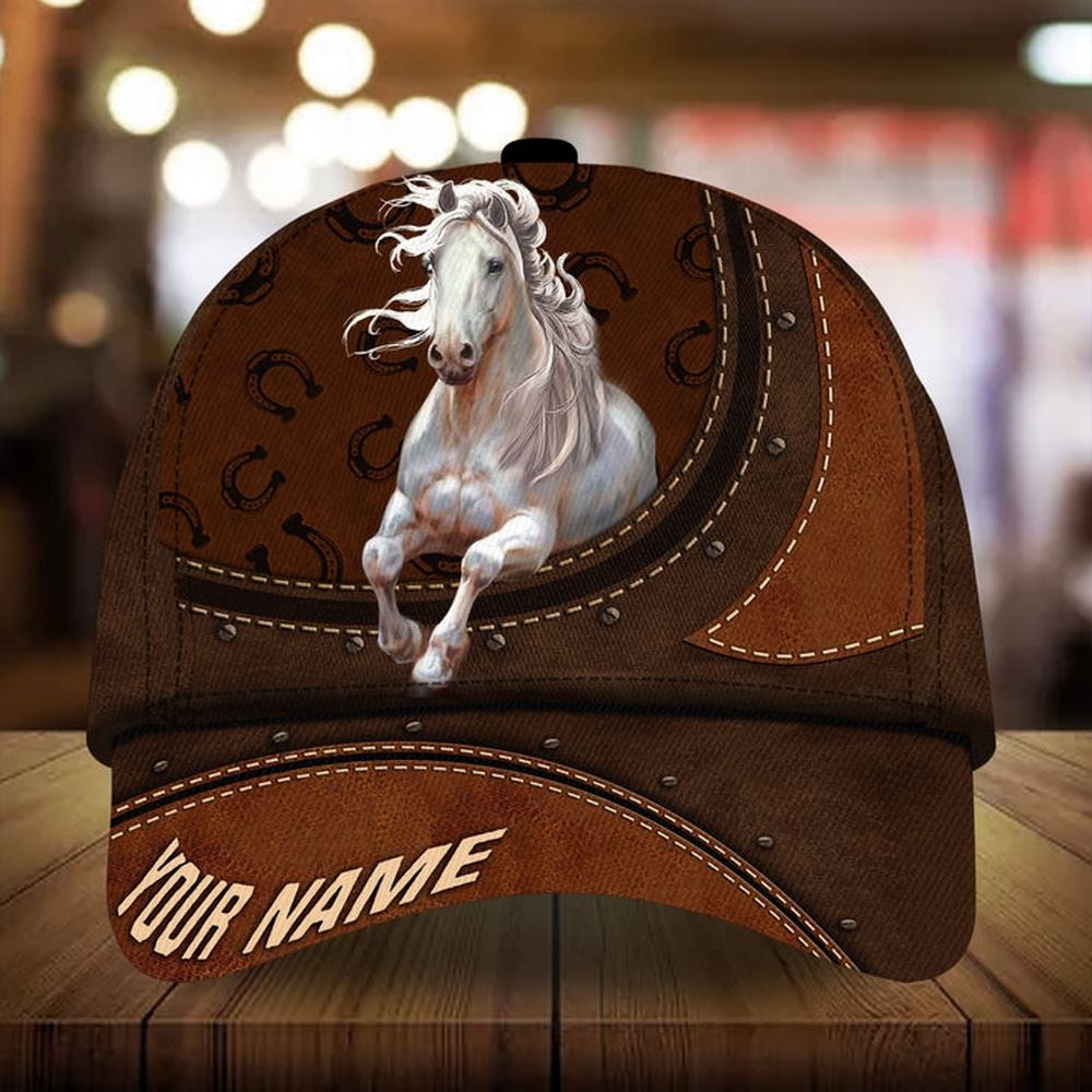 Personalized roswel horse leather pattern cap Farmer Baseball Cap Unique Gifts For Farmers