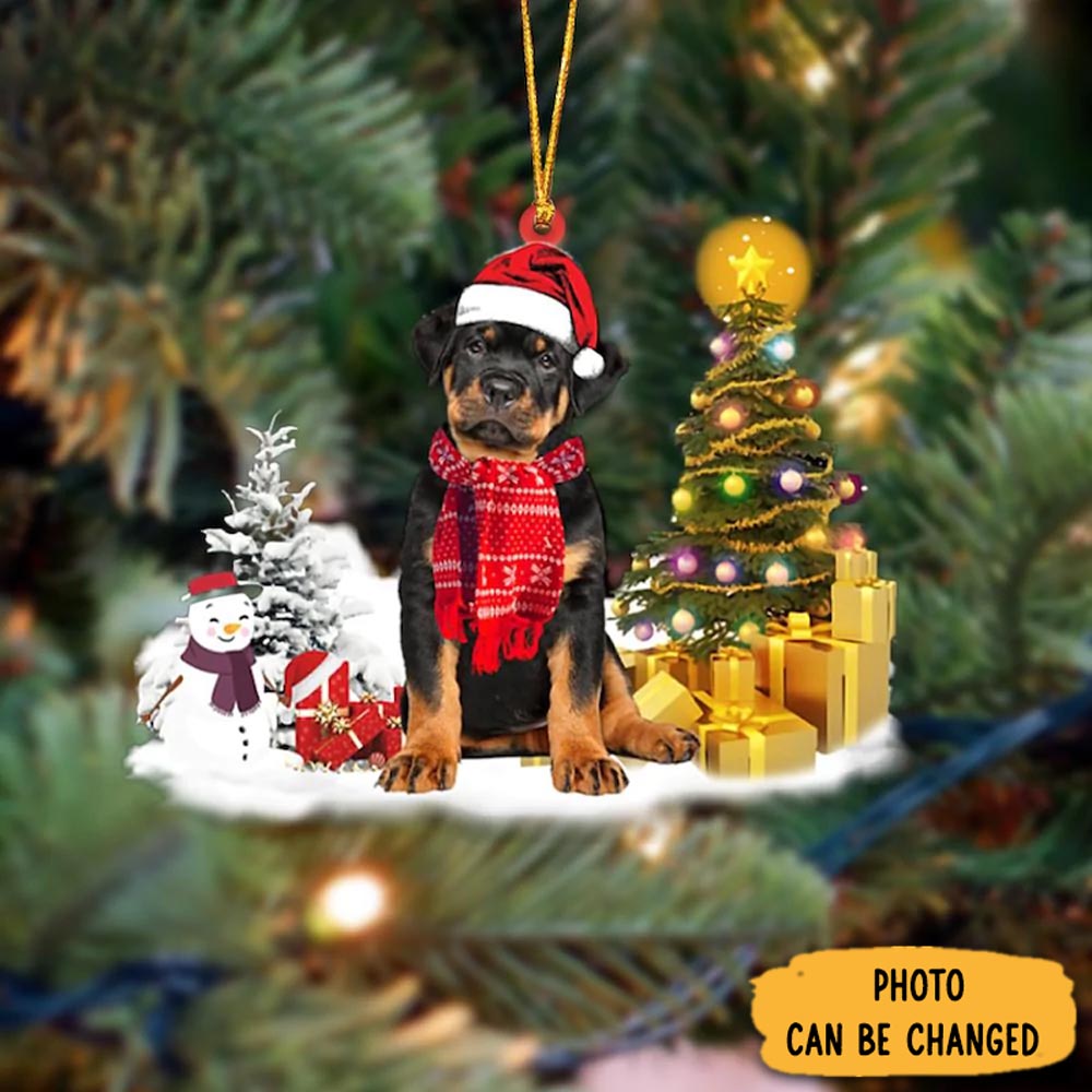 Personalized Rottweiler Christmas Ornament Elegant Tree Ornament Decoration