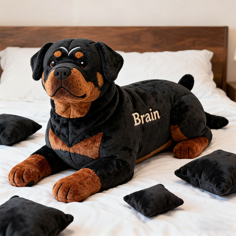 Personalized Rottweiler Dog Lying Pillow Cute Bed Decor Christmas Gifts For Rottweiler Lovers