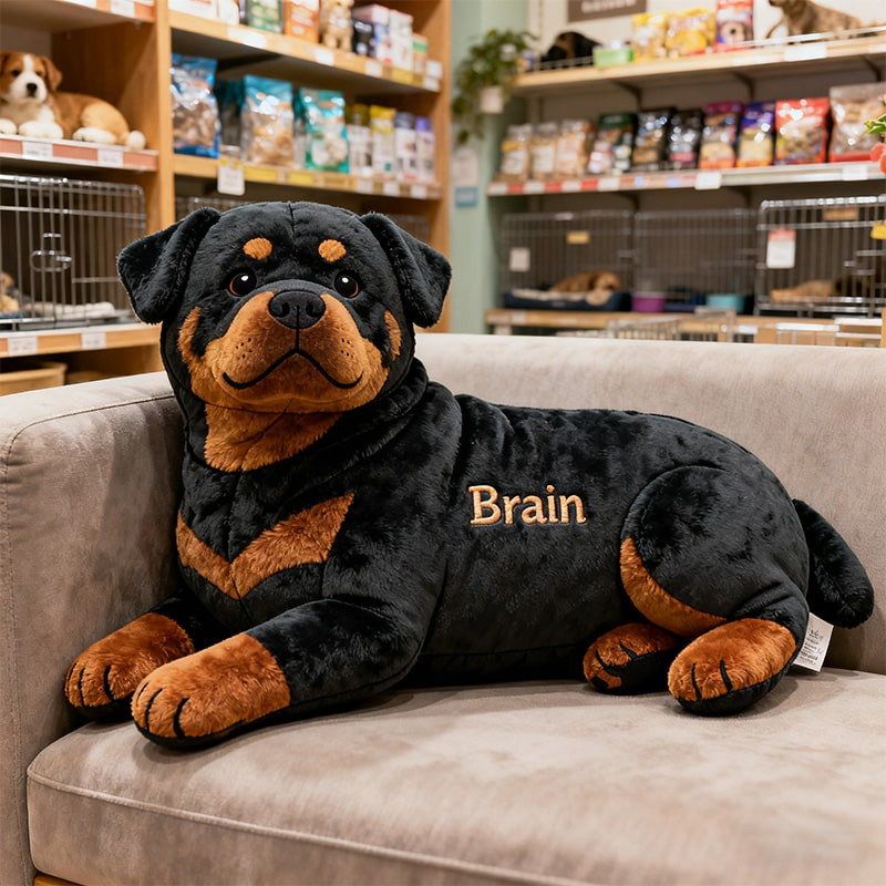 Personalized Rottweiler Dog Lying Pillow Living Room Decor Rottweiler Christmas Gifts