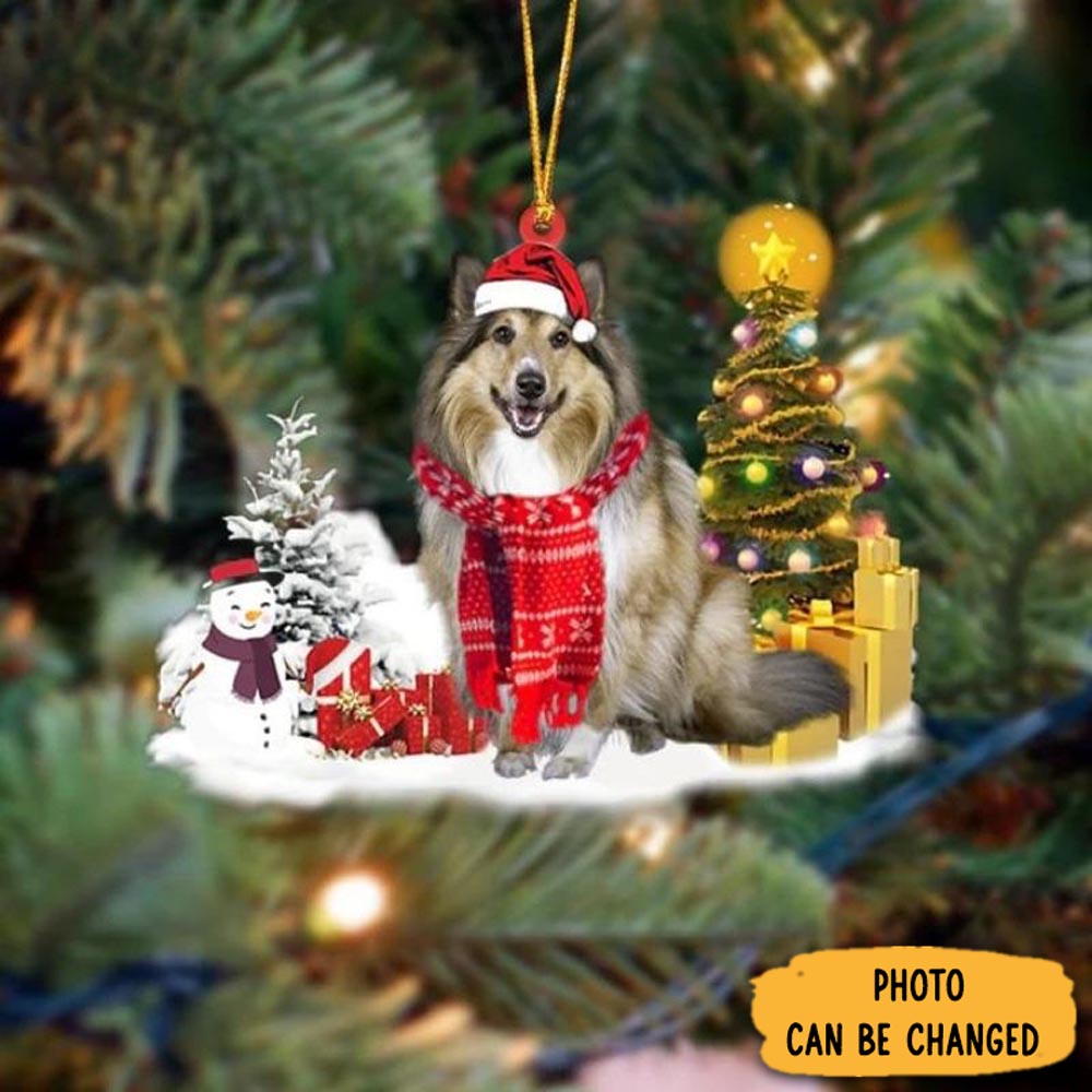 Personalized Rough Collie Christmas Ornament Memorable Anniversary Ornament Keepsake