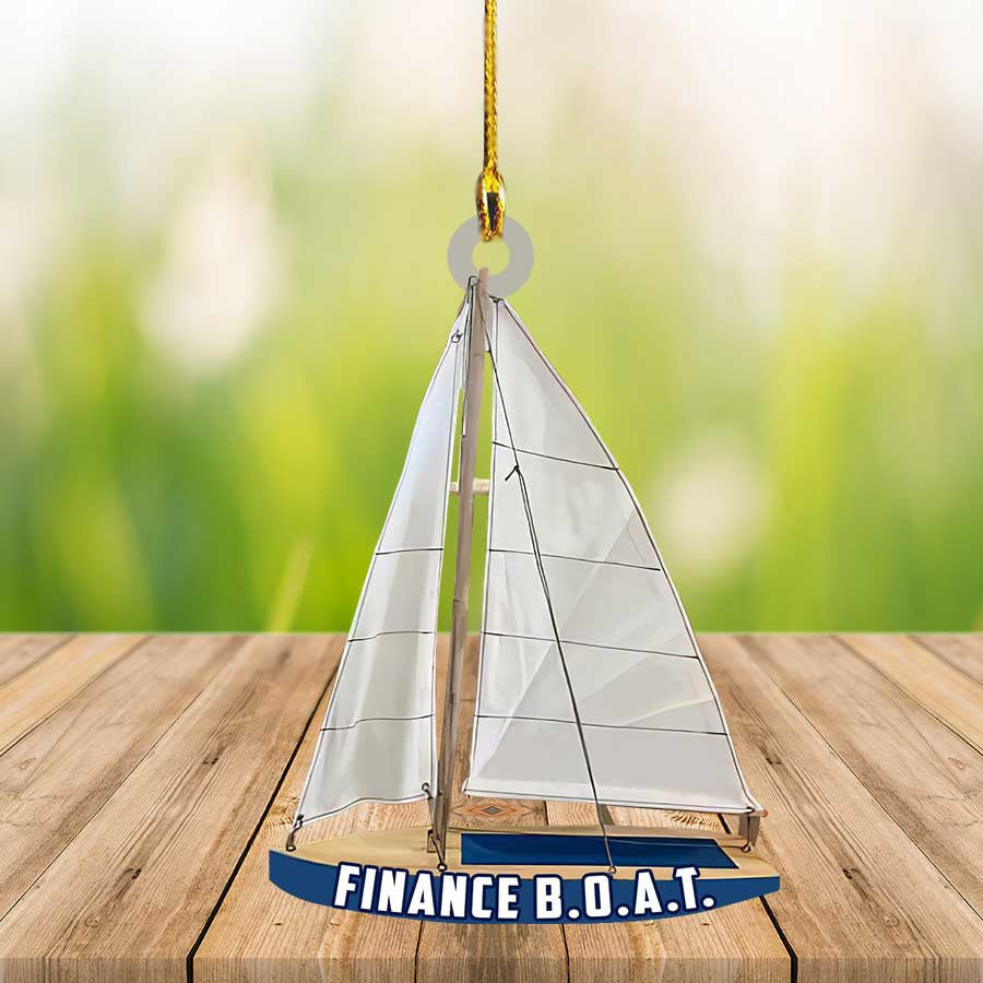 Personalized Sailboat Ornament Custom Name Flat Acrylic Ornament for Sailor