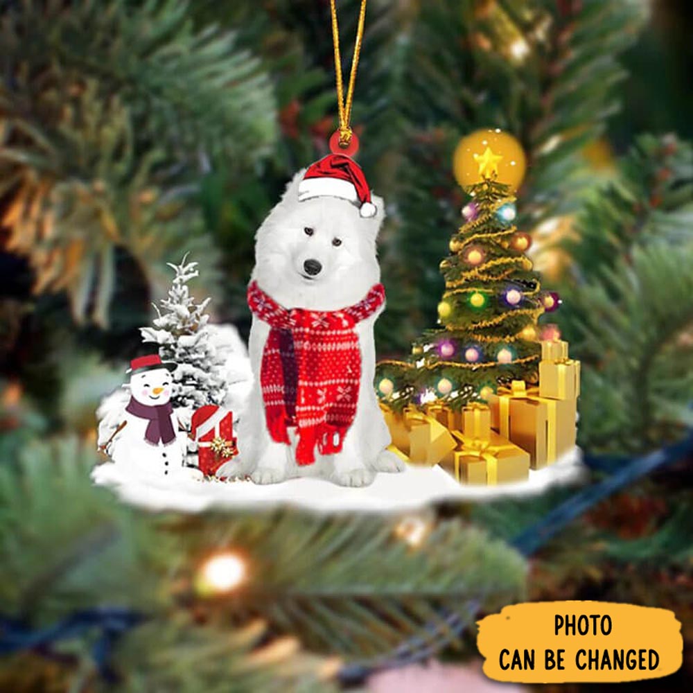 Personalized Samoyed Christmas Ornament Special Father's Day Ornament Gift