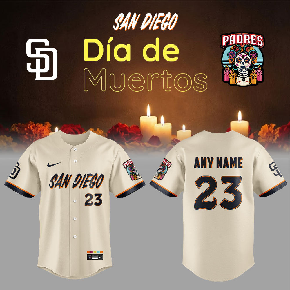 Personalized San Diego Padres City Connect Concept Dia De Los Muertos 2026 Jersey Padres Merch