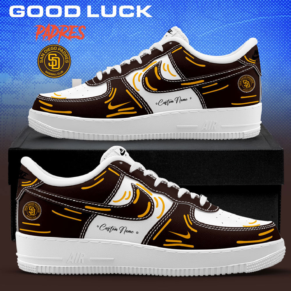 Personalized San Diego Padres Latest Version 2026 AF1 Shoes SD Padres Merch Cool Baseball Gifts