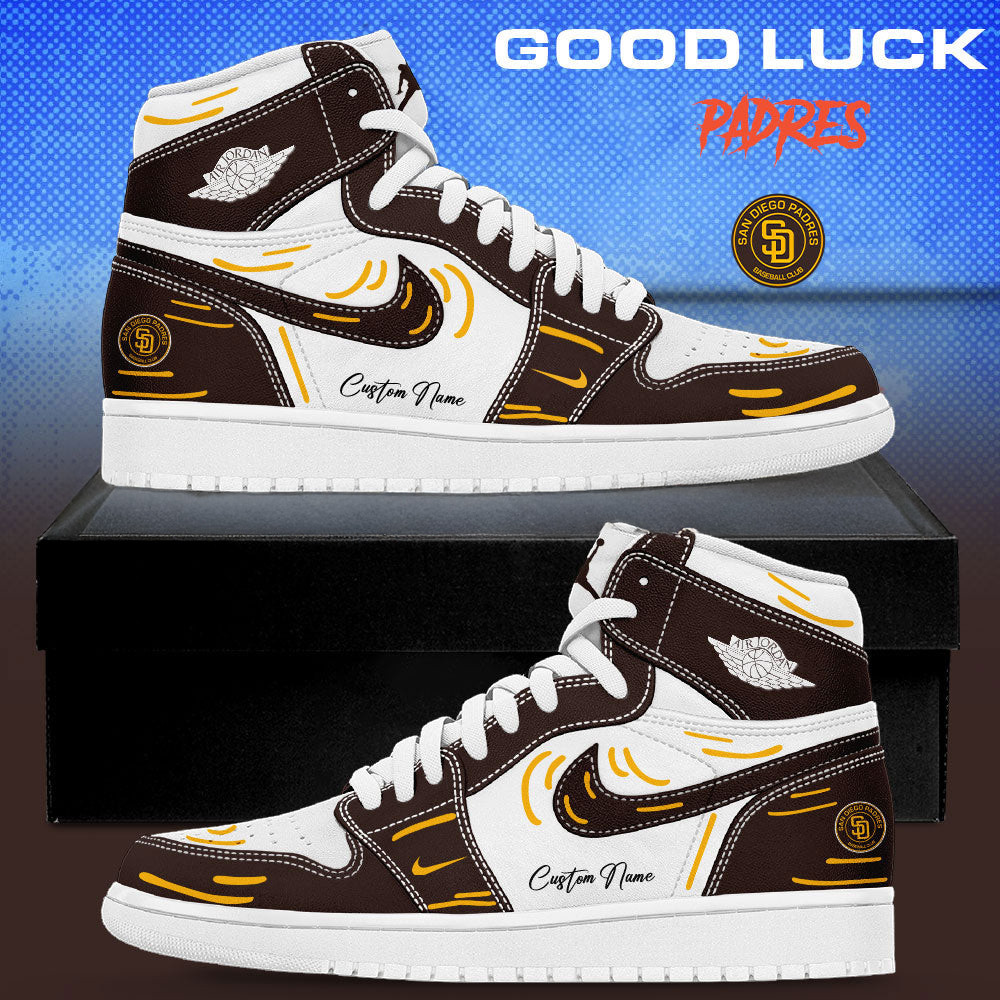 Personalized San Diego Padres Latest Version 2026 JD1 Shoes Padres Merch Baseball Lovers Gifts