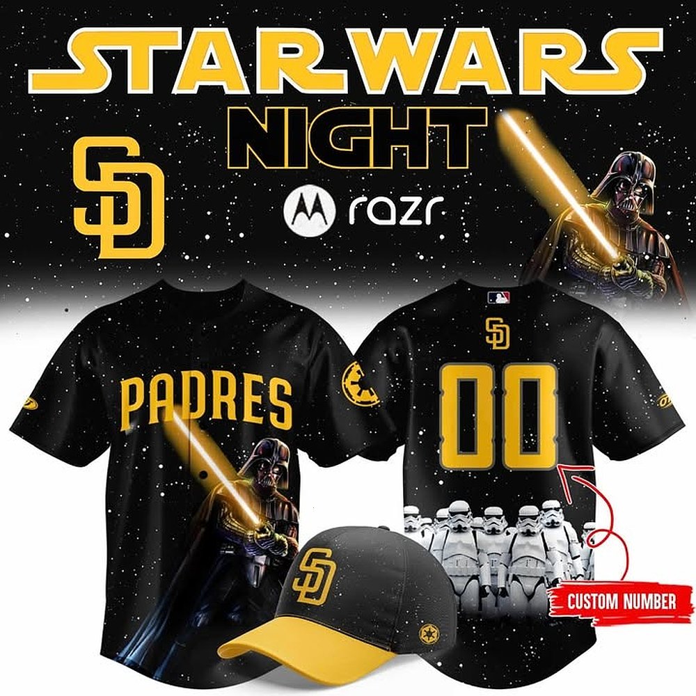 Personalized San Diego Padres Star Wars Night Jersey Best Gift For Baseball And Star Wars Fans
