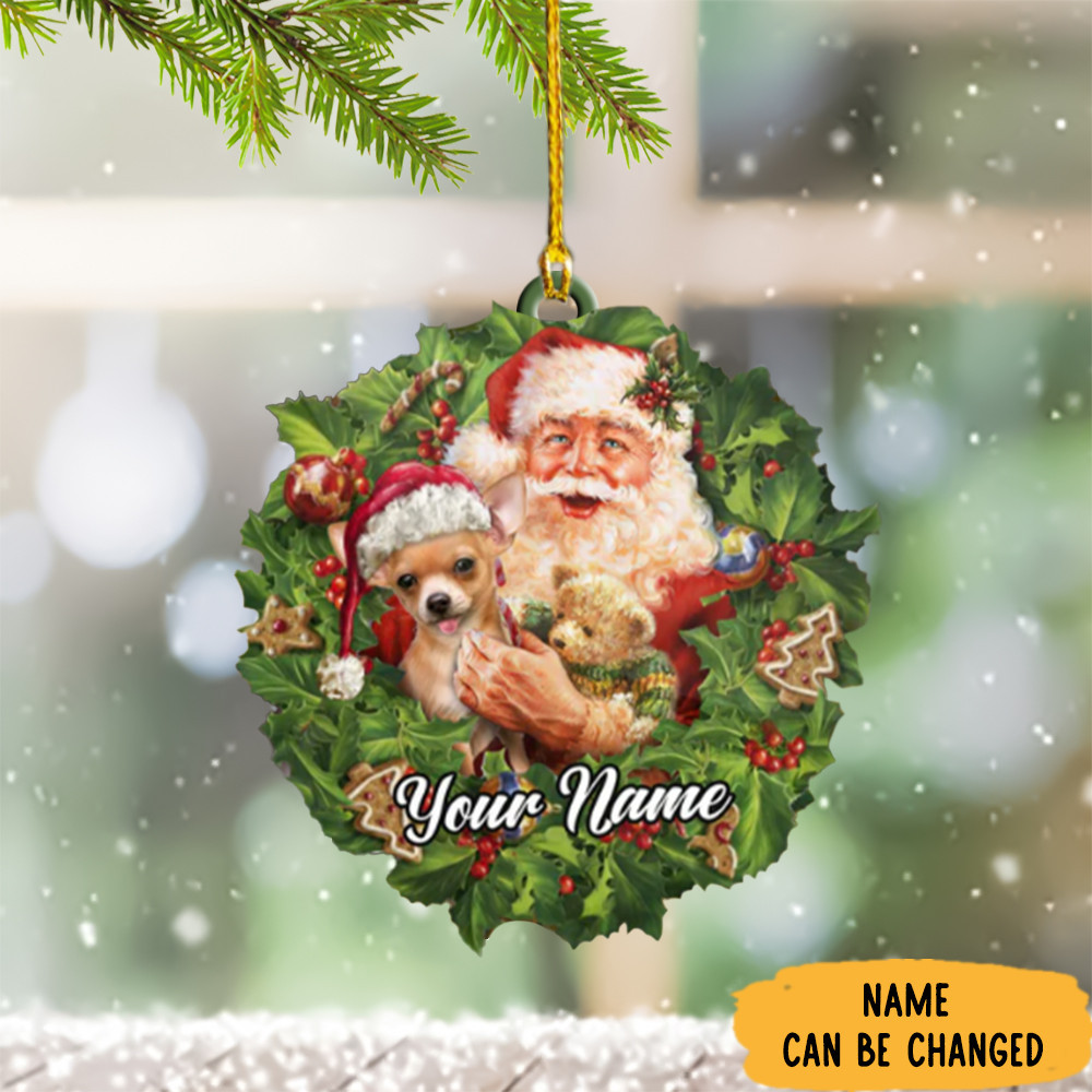 Personalized Santa Chihuahua Christmas Ornament Chihuahua Christmas Tree Ornaments Gifts