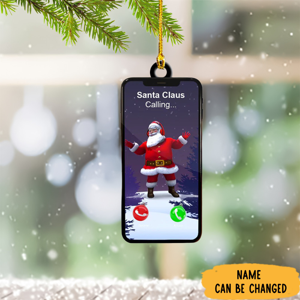 Personalized Santa Claus Calling Ornament Christmas Tree Decorations Ideas 2024