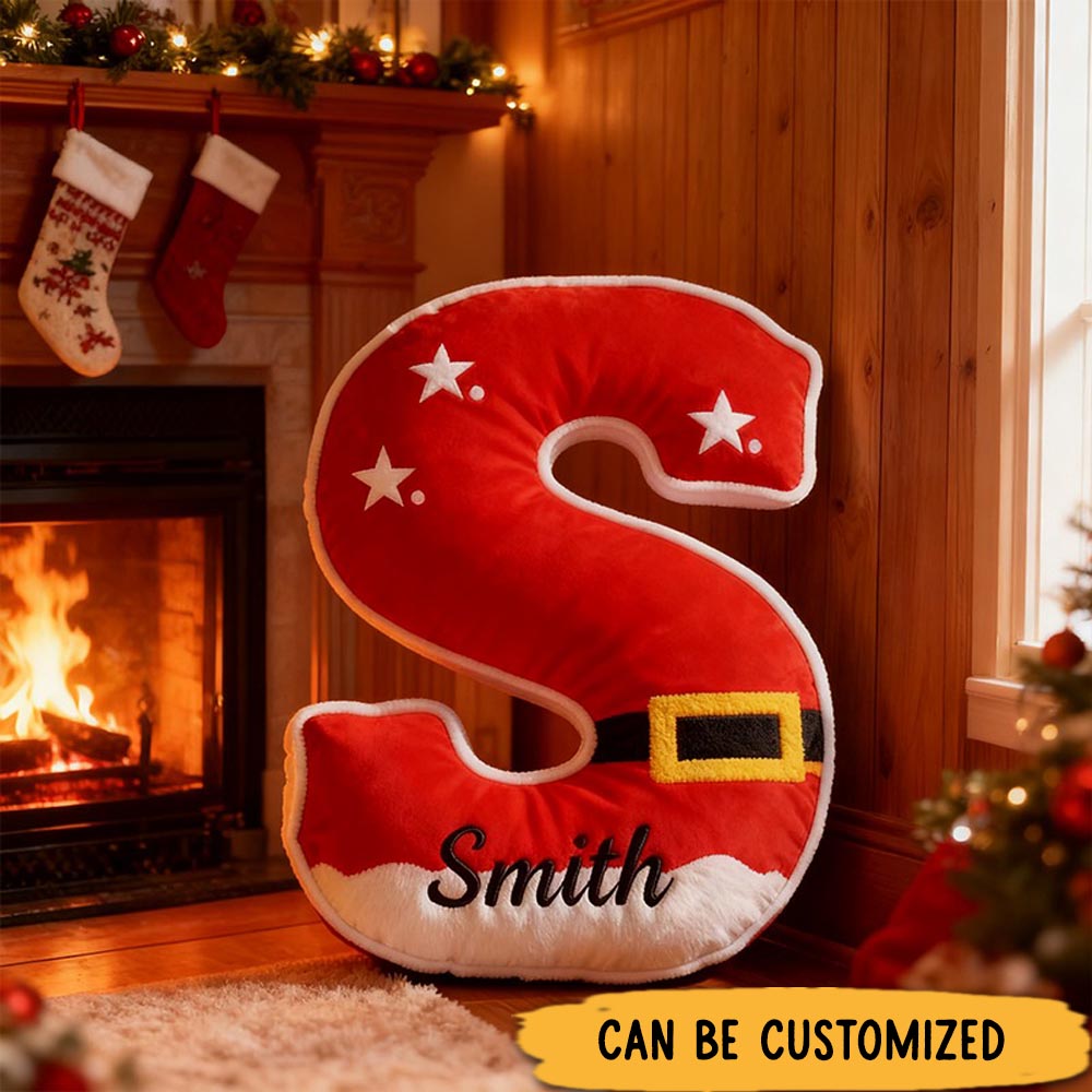 Personalized Santa Letter Graphic 3D Print Pillow Christmas Gift with Custom Name Design for Family Members