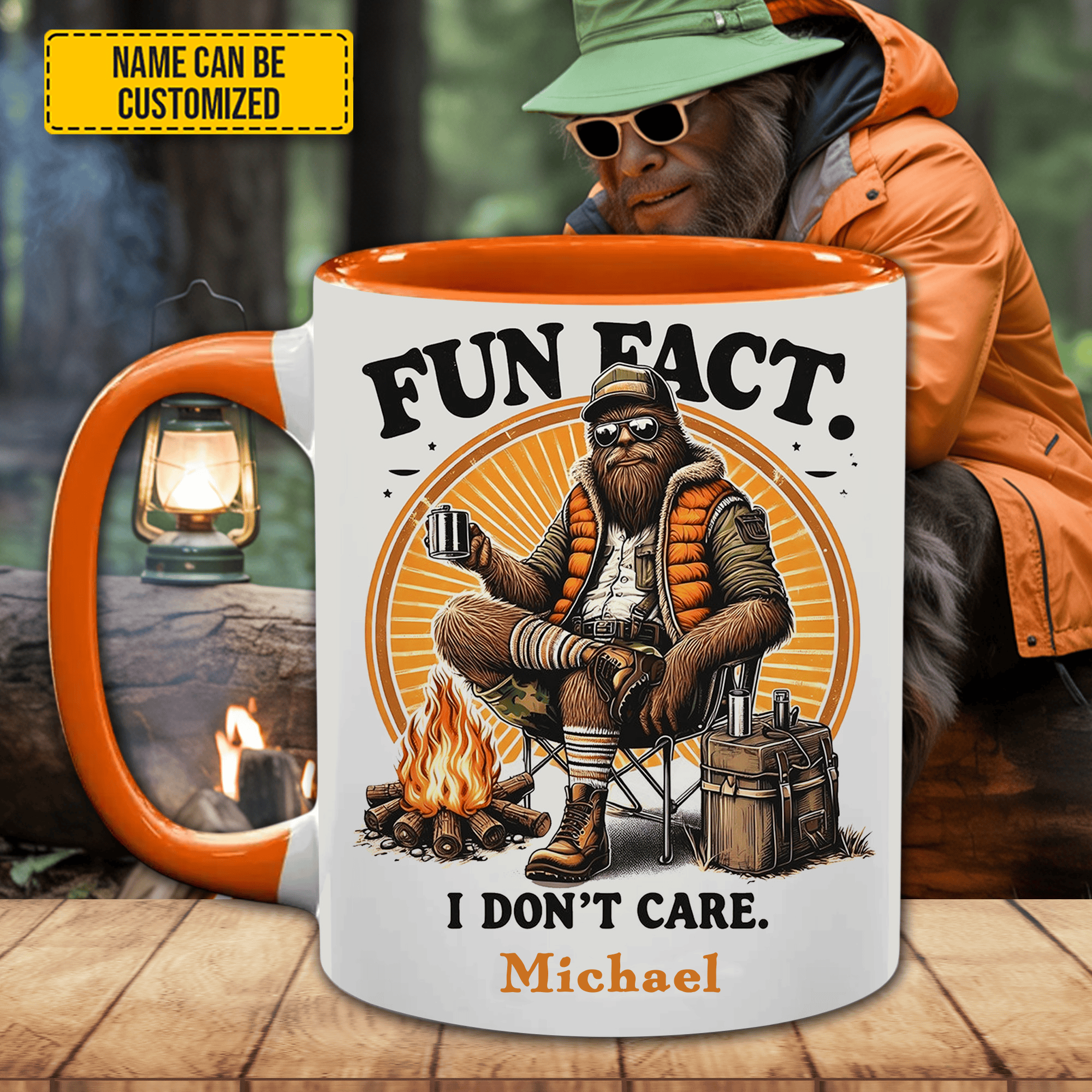Personalized Sasquatch Bigfoot Mug Fun Fact I Don't Care Funny Mugs Gifts For Him