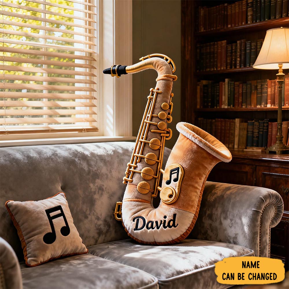 Personalized Saxophone Pillow Music Themed Sofa Decor Xmas Gifts For Saxophone Players