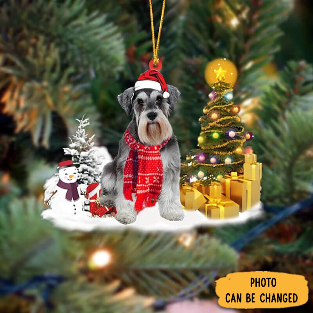 Personalized Schnauzer Christmas Ornament Cozy Christmas Ornament Decoration